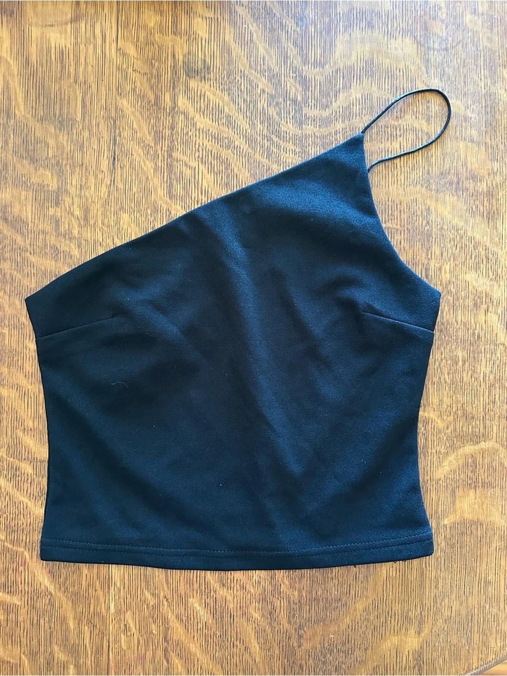 Polly One-Shoulder Black Tank Going Out Top
